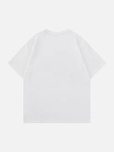 T-Shirt mit handbemaltem Katzen-Print